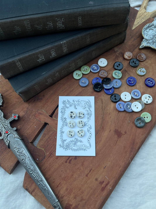 Handmade Ceramic Mini Buttons (13mm) (Set of 6)