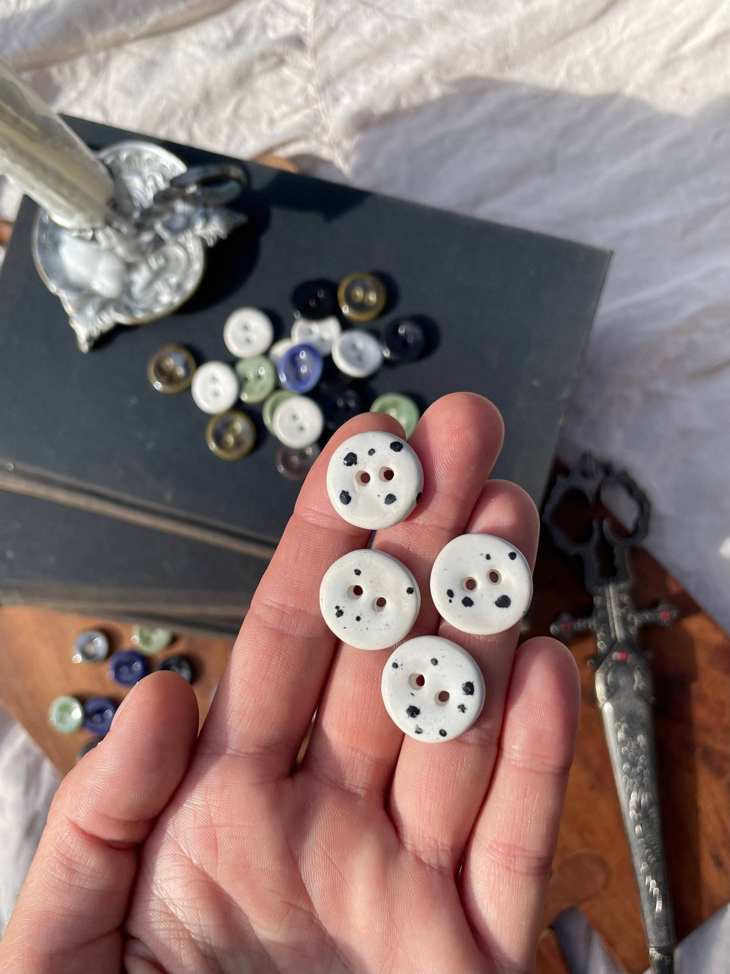 Medium Handmade Ceramic Buttons (18mm) (Set of 5)