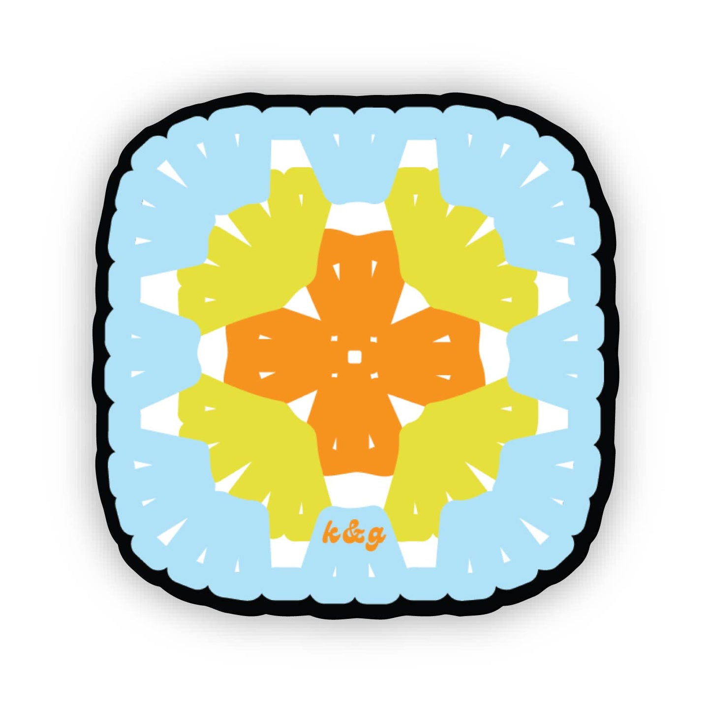 Crochet Granny Square Sticker